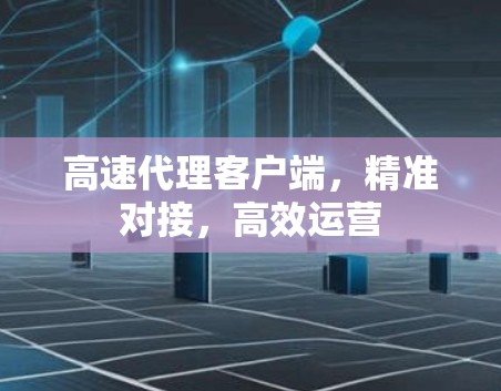 高速代理客户端，精准对接，高效运营