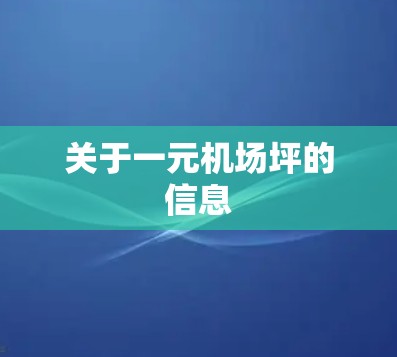 关于一元机场坪的信息