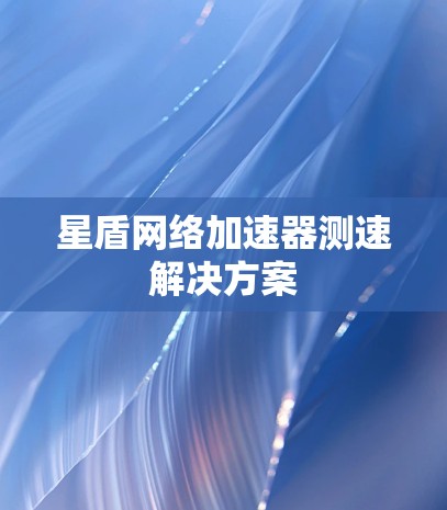 星盾网络加速器测速解决方案